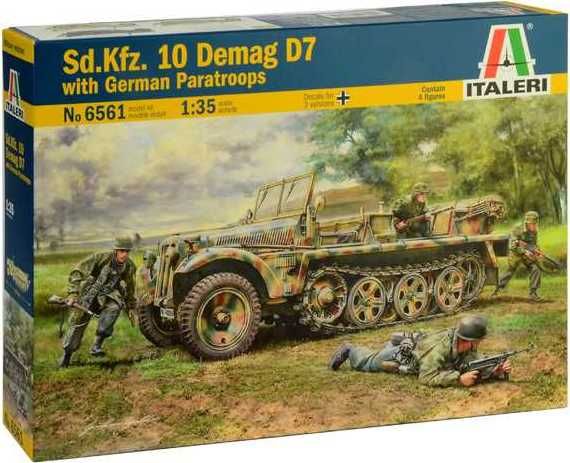 ITALERI Model Kit military 6561 - Sd. Kfz. 10 Demag D7 with German Paratroops (1:35) - obrázek 1