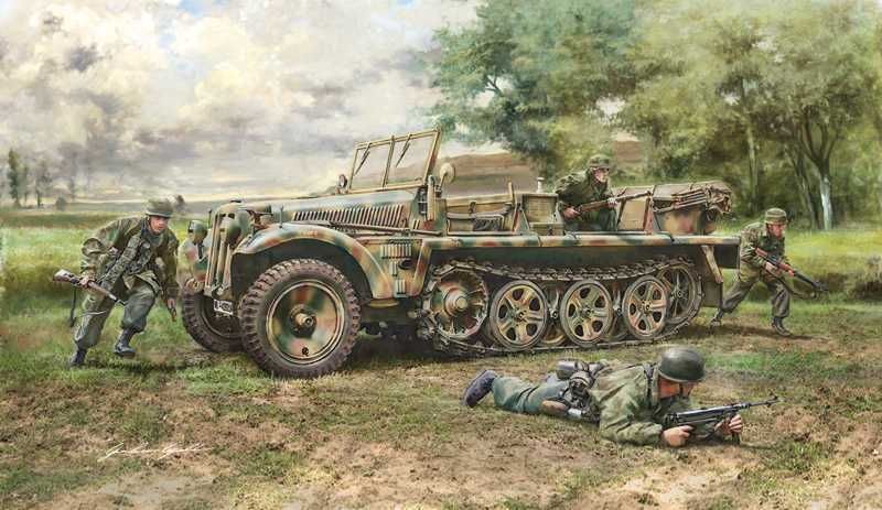 ITALERI Model Kit military 6561 - Sd. Kfz. 10 Demag D7 with German Paratroops (1:35) - obrázek 5