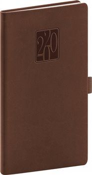 Kapesní diář Vivella Classic 2020, hnědý 9 × 15,5 cm - obrázek 1