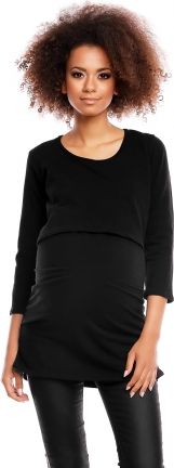 Be MaaMaa Těhotenská/kojící tunika 3/4 rukáv - černá, vel. XXL - obrázek 1