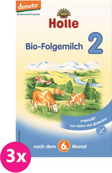 3x HOLLE Bio Pokračovací mléčná kojenecká výživa 2, 600 g - obrázek 1