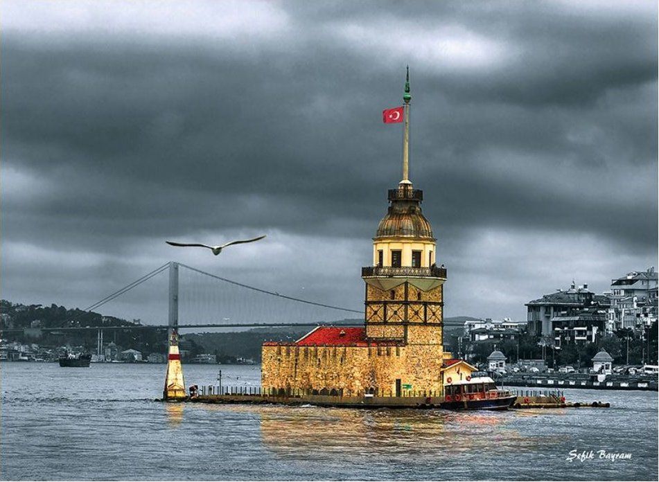 ANATOLIAN Puzzle Nostalgická Dívčí věž, Turecko 1000 dílků - obrázek 1