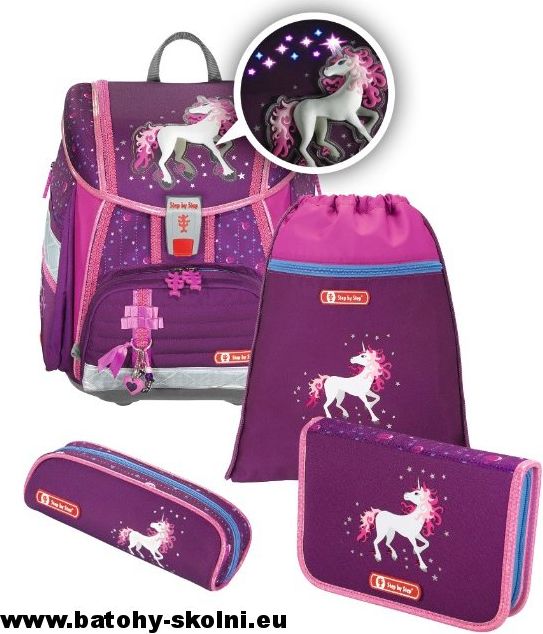 Školní aktovka Jednorožec Hama TOUCH2 Flesch 4-dílný set Step by Step - obrázek 2