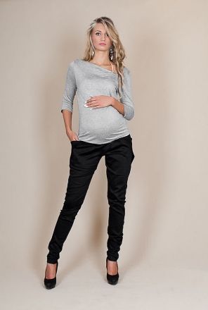 Be MaaMaa Těhotenské kalhoty ALADINKY  - Černé, L - obrázek 1