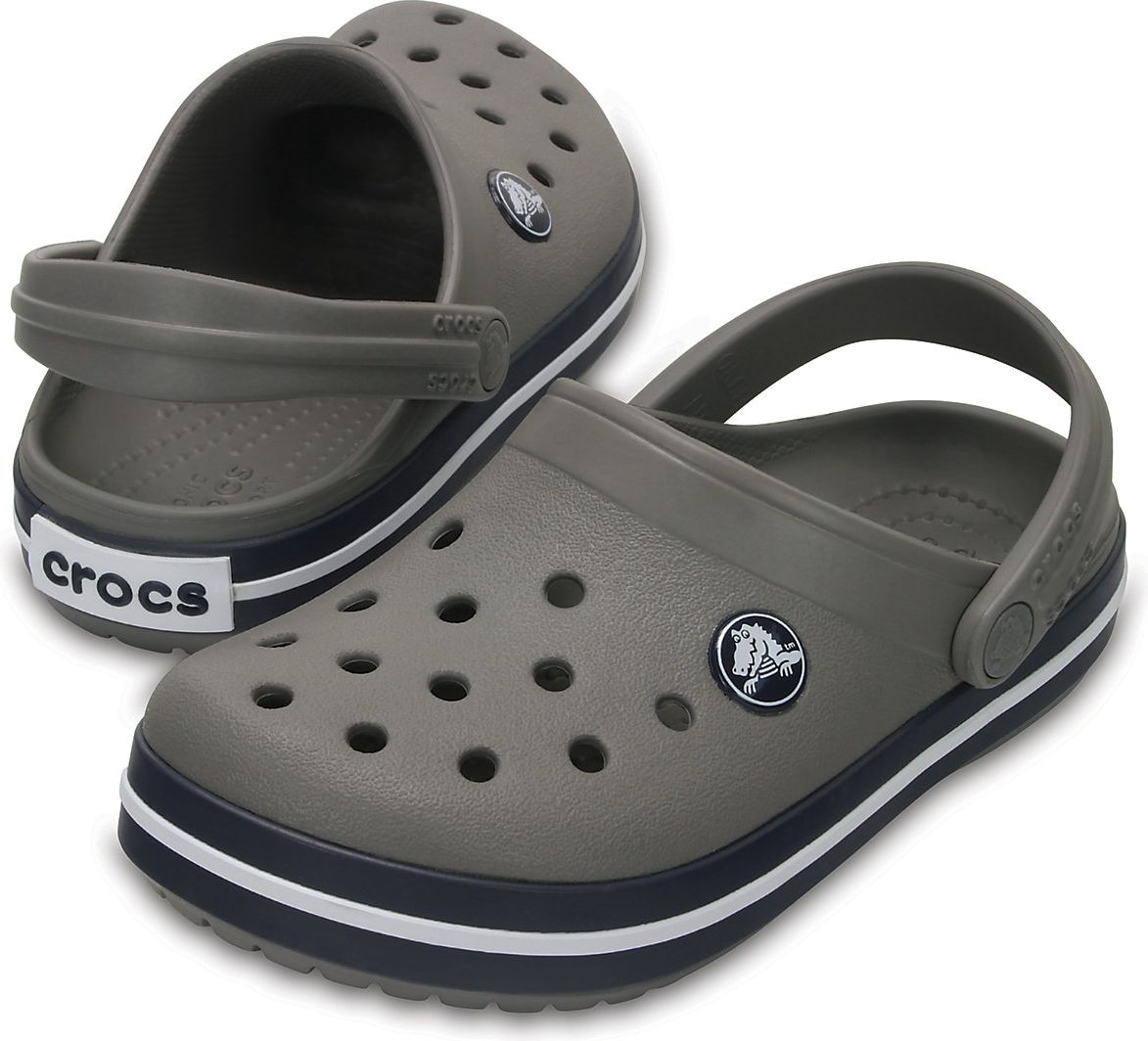 Crocs šedé dětské boty Crocband Clog Kids Smoke/Navy - 28/29 - obrázek 2