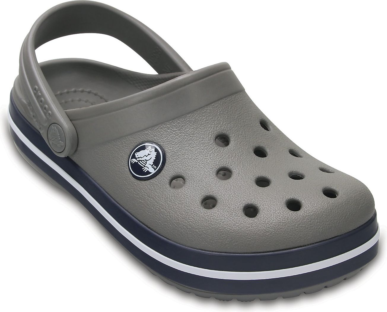 Crocs šedé dětské boty Crocband Clog Kids Smoke/Navy - 28/29 - obrázek 5