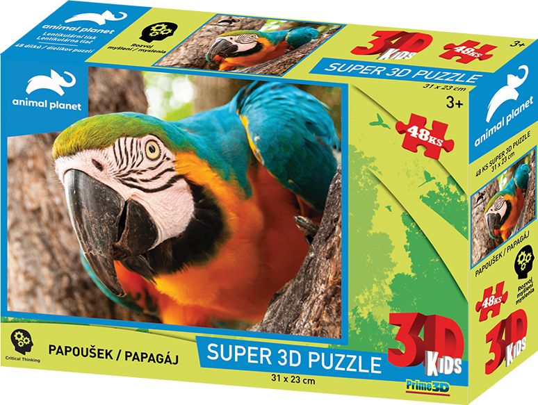 3D PUZZLE - Papoušek 48 ks - obrázek 1