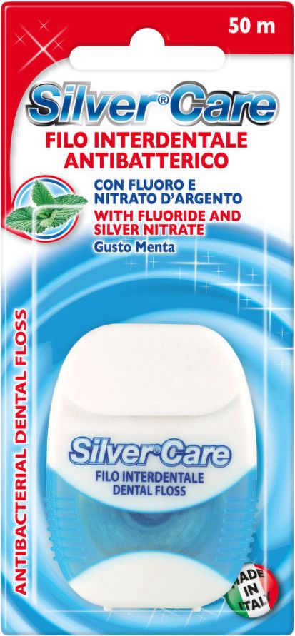 Silver Care Dentální nit fluorid a stříbro 50m - obrázek 1