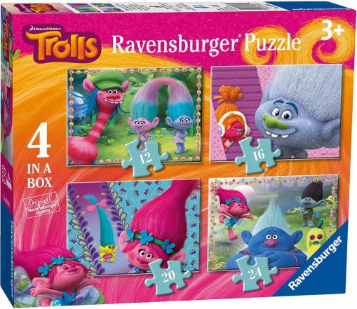 RAVENSBURGER Puzzle Trollové 4v1 (12,16,20,24 dílků) - obrázek 1