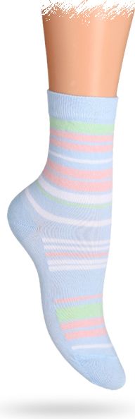 WOLA Dětské ponožky ABS vzor PROUŽKY světle modré Velikost: 30-32 - obrázek 1