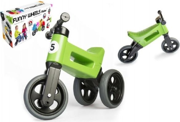 Odrážedlo zelené FUNNY WHEELS NEW SPORT 2v1 v krabici - obrázek 2