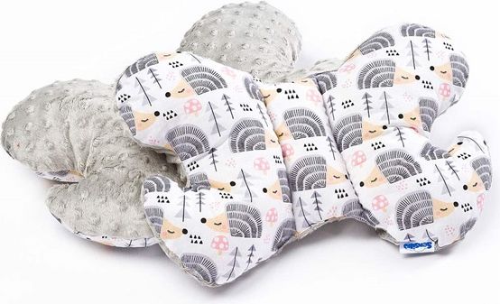 SENSILLO | Nezařazeno | Polštářek Motýlek z Minky Sensillo šedí ježci | Šedá | - obrázek 1
