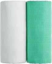 T-tomi Látkové TETRA osušky 100x90 cm 2 ks bílá + zelená - obrázek 1