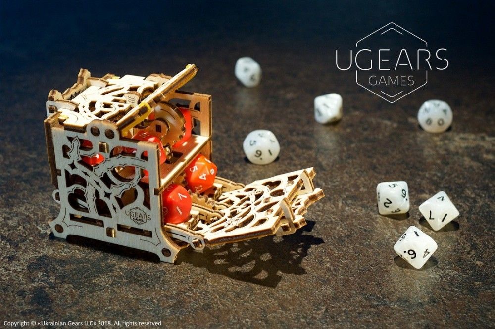 Ugears 3D dřevěné mechanické puzzle Kostková věž - obrázek 1