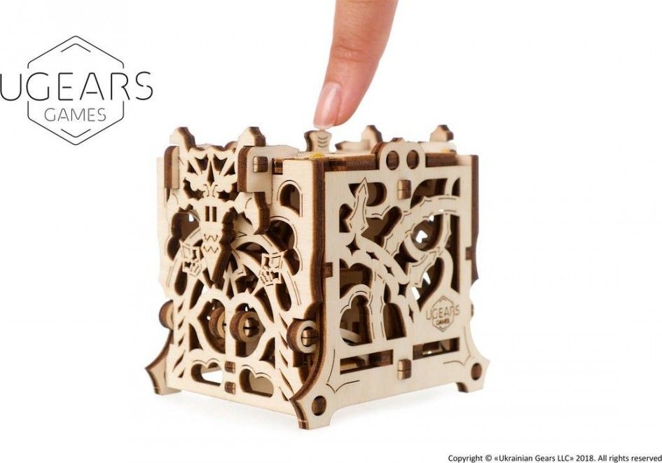 Ugears 3D dřevěné mechanické puzzle Kostková věž - obrázek 2
