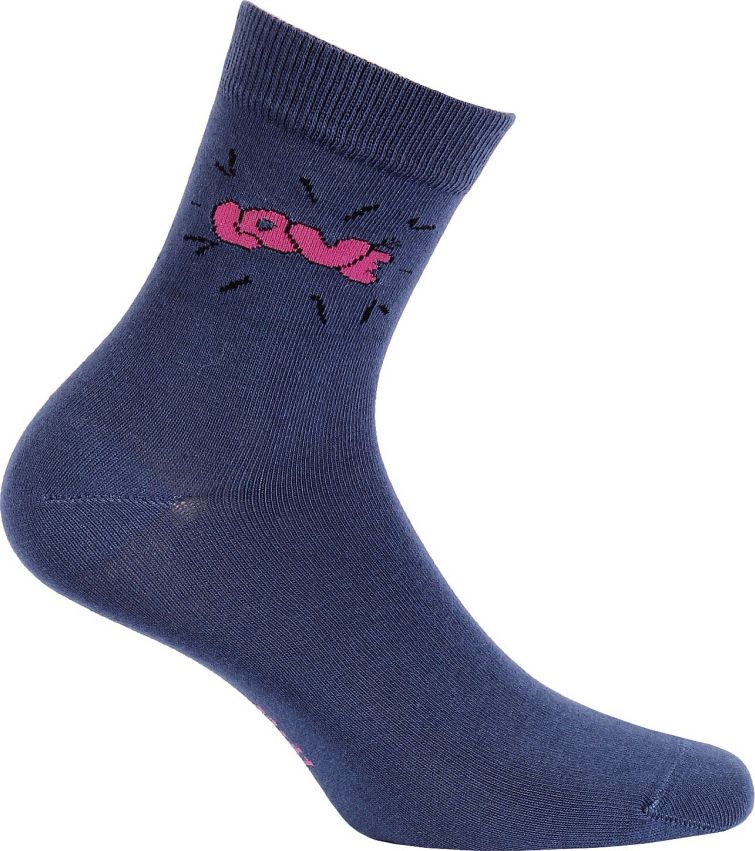Vzorované dívčí ponožky GATTA LOVE tmavě modré Velikost: 33-35 - obrázek 1