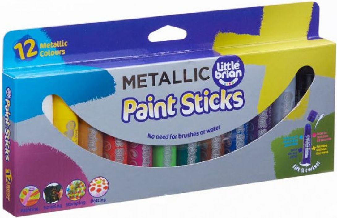 Little Brian Paint Sticks metalické barvy 12-pack - obrázek 1