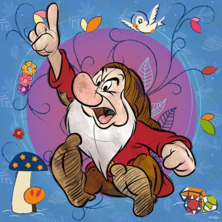 RAVENSBURGER Čtvercové puzzle Sedm trpaslíků: Rejpal 500 dílků - obrázek 1