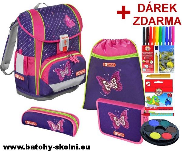 Školní aktovka Hama 4 dílný set Step by Step Light 2 růžový Motýl - Doprava Zdarma - obrázek 1