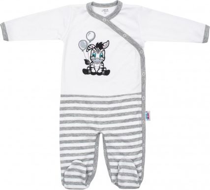 Kojenecký bavlněný overal New Baby Zebra exclusive, Bílá, 62 (3-6m) - obrázek 1