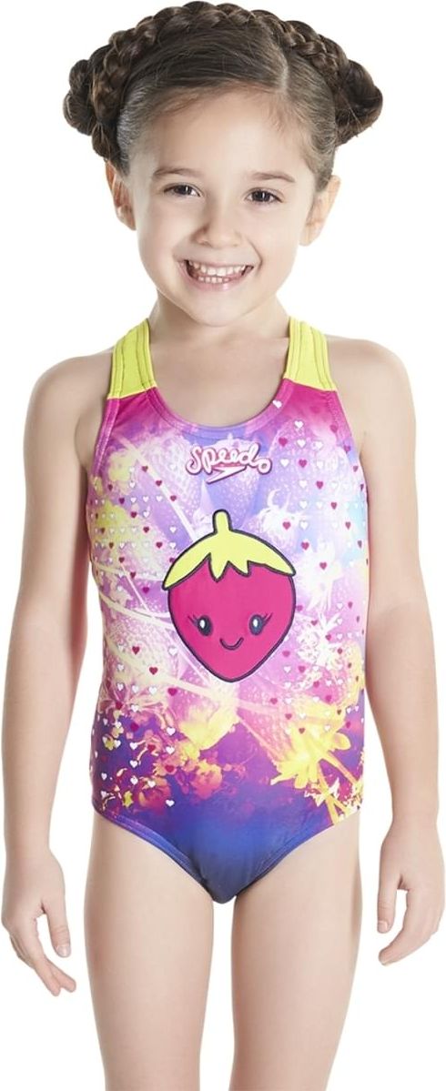 Speedo Starfizz Essential Applique 1 Piece - electric pink/navy/lime punch 74-80 - obrázek 2