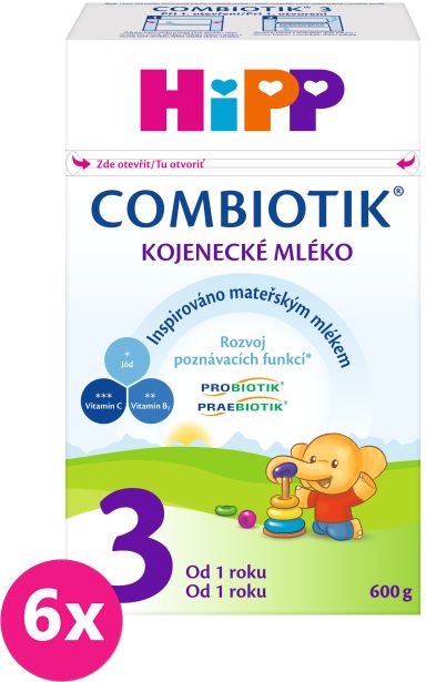 6x HIPP 3 JUNIOR Combiotik (600 g) - kojenecké mléko - obrázek 1