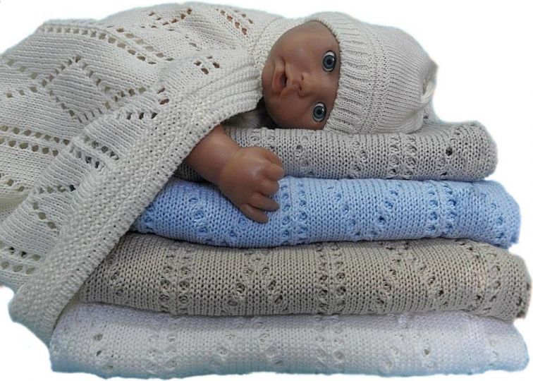 Baby Nellys BABY NELLYS Háčkovaná sada dečka s čepičkou - sv. modrá - obrázek 2