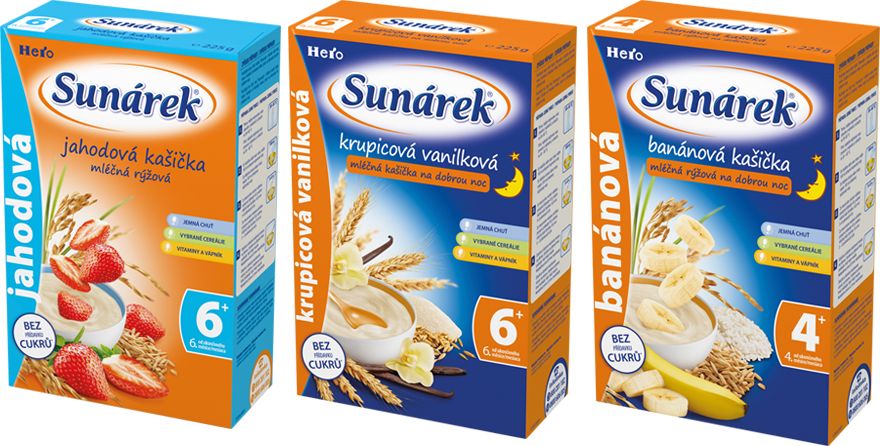SUNÁREK Ochutnávkové balení mléčných kaší (3x225 g) - obrázek 1