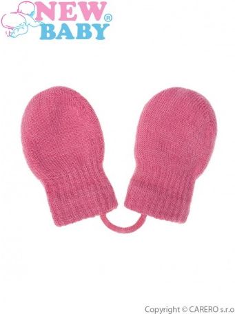 Dětské zimní rukavičky New Baby růžové, Růžová, 56 (0-3m) - obrázek 1