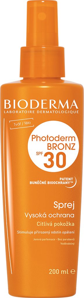 Bioderma Photoderm Bronz ochranný spray podporující a prodlužující přirozené opálení SPF30 200 ml - obrázek 1