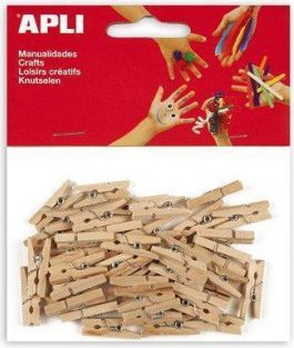 Mini kolíčky, dřevěné, přírodní, APLI, bal. 45 ks - obrázek 1