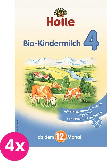 4x HOLLE Bio Batolecí mléčná kojenecká výživa 4, 600 g - obrázek 1