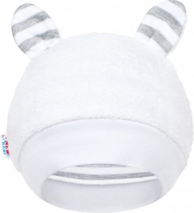 Luxusní dětská zimní čepička s oušky New Baby Zebra, Bílá, 80 (9-12m) - obrázek 1