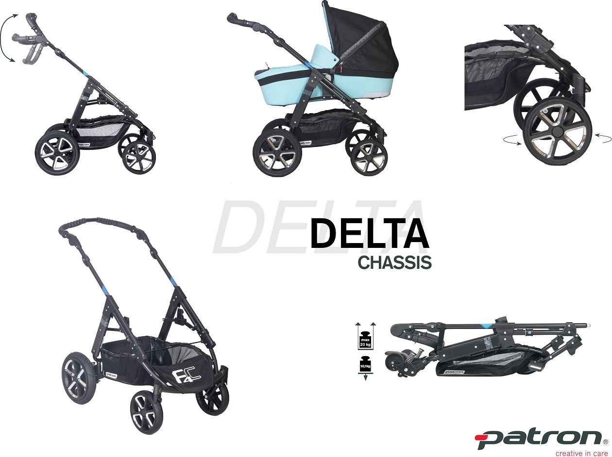 PATRON Podvozek Delta 4C Compact s košíkem anthracite - obrázek 2