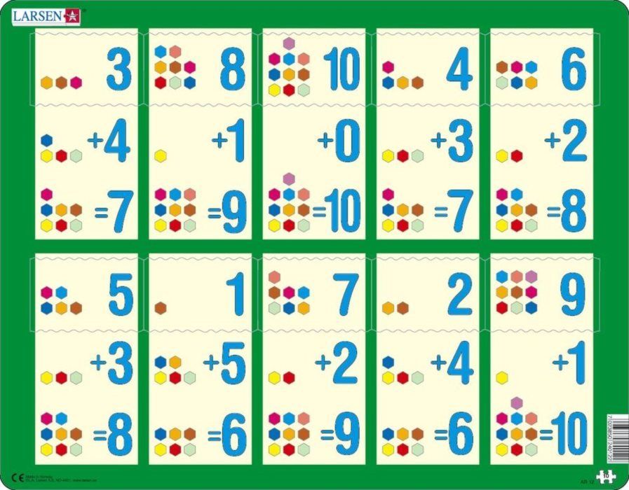 LARSEN Puzzle Sčítání do deseti II 10 dílků - obrázek 1
