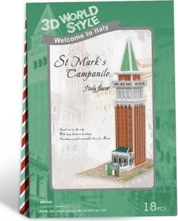 CUBICFUN 3D puzzle Zvonice svatého Marka 18 dílků - obrázek 2