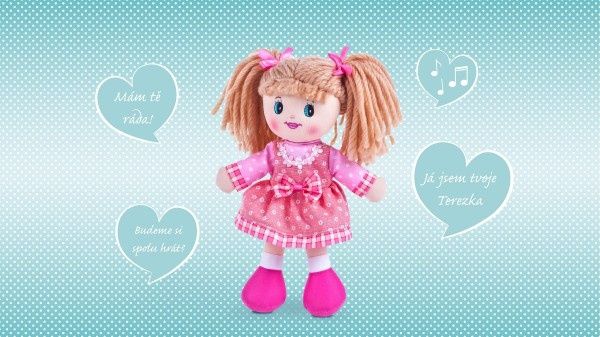 Teddies Panenka Terezka hadrová plyš 30cm česky mluvící na kartě - obrázek 6