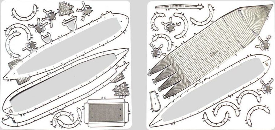 3D kovové puzzle METAL EARTH Vzducholoď Graf Zeppelin - obrázek 3
