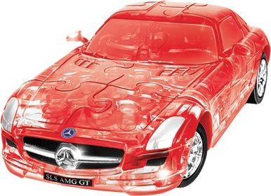 HAPPY WELL 3D Puzzle Mercedes-Benz SLS AMG GT 1:32 transparentní červený - obrázek 1