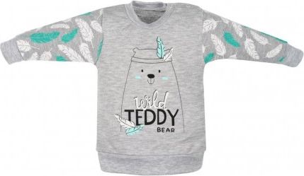 Kojenecká bavlněná mikinka New Baby Wild Teddy, Šedá, 80 (9-12m) - obrázek 1