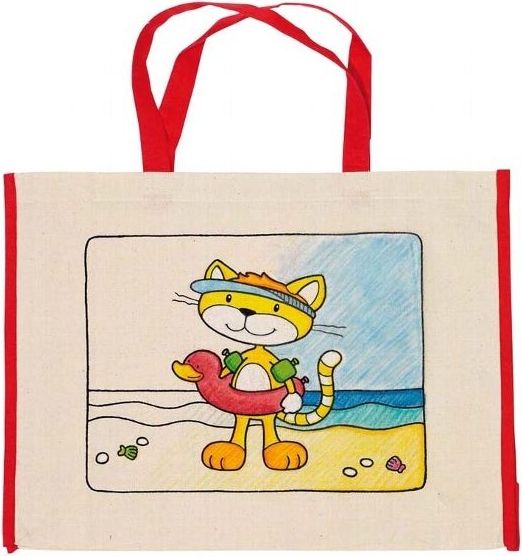 Goki Goki Dětská Eko bavlněná taška k vybarvení, 39x31,5cm - Kočka - obrázek 1