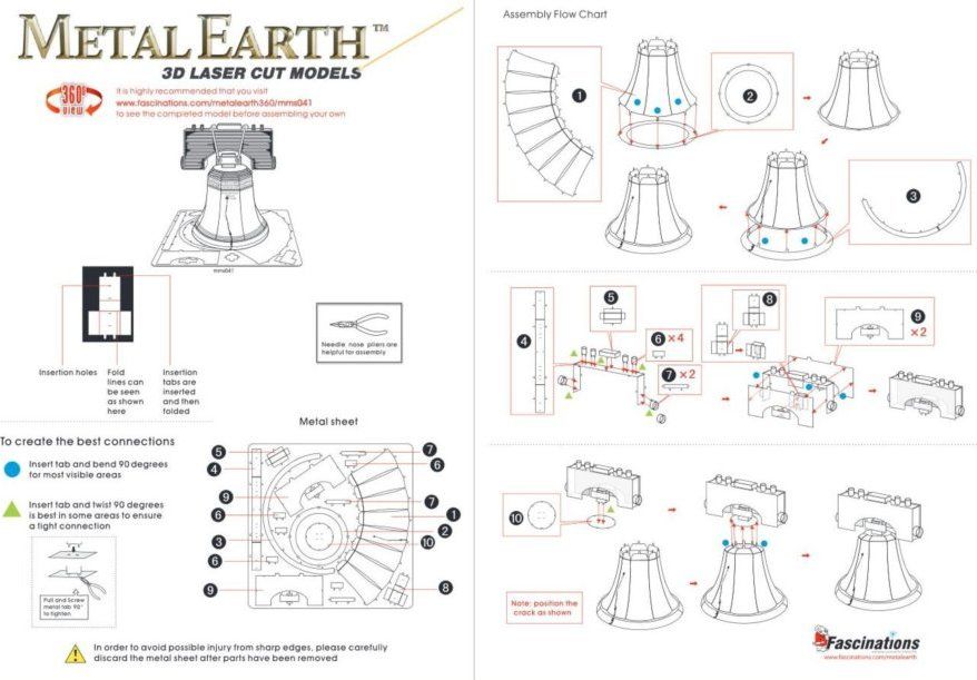 METAL EARTH 3D puzzle Zvon svobody - obrázek 5