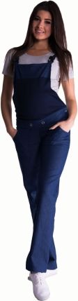 Be MaaMaa Těhotenské kalhoty s láclem - tmavý jeans - obrázek 1