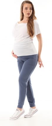 Těhotenské kalhoty/tepláky Gregx,  Vigo s kapsami - jeans, vel. L - obrázek 1