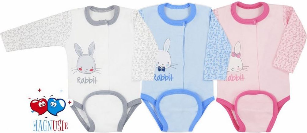 Kojenecké body celorozpínací Koala Rabbit Magnet modré 62 (3-6m) - obrázek 2