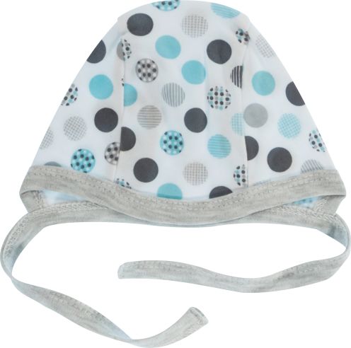 Mamatti Mamatti Novorozenecká čepička Bubble Boo, šedá/tyrkys 56 (1-2m) - obrázek 1