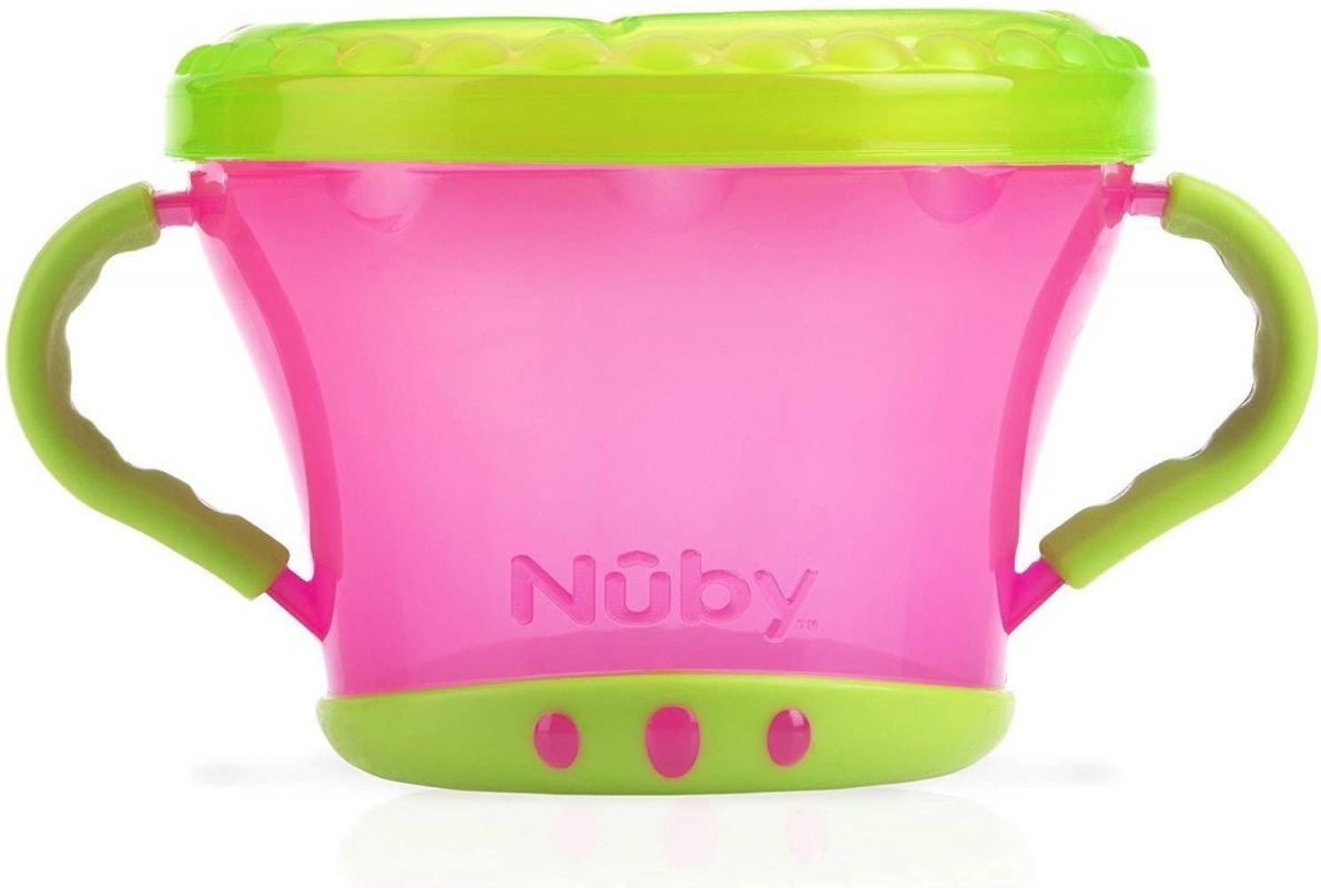Nuby Miska s oušky na svačinu Růžovo-zelená - obrázek 1