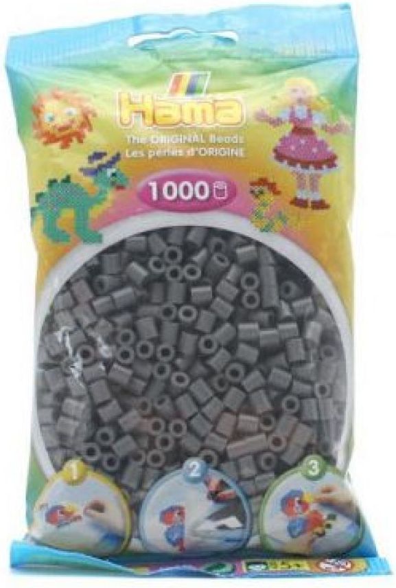 Hama H207-71 Tmavě šedé korálky 1000 ks Midi - obrázek 1