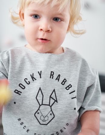 Rocky Rabbit Dětské triko top šedý melír 4 - obrázek 1