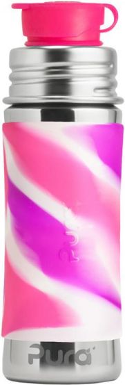 Pura Nerezová láhev se sportovním uzávěrem 325ml - růžovo-bílá - obrázek 1